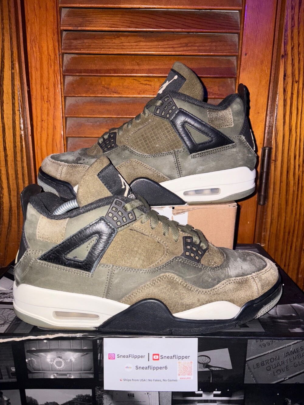 Size 9.5 - Jordan 4 SE Retro Low Craft - Olive
